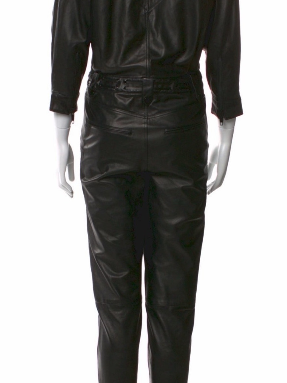 🦄 The Kooples 💯 lambskin Leather Jumpsuit - MSRP $1,000 - size 1/S - Picture 4 of 6